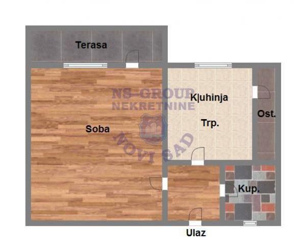 Slika 8 - Jednosoban stan u blizini sajma u dobro održavanoj zgradi. 